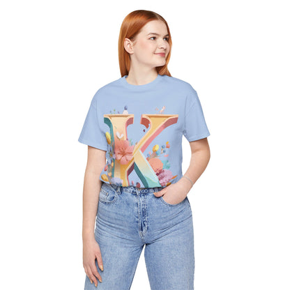 Natural Cotton Tee Shirt - Letters Collection - K Printify
