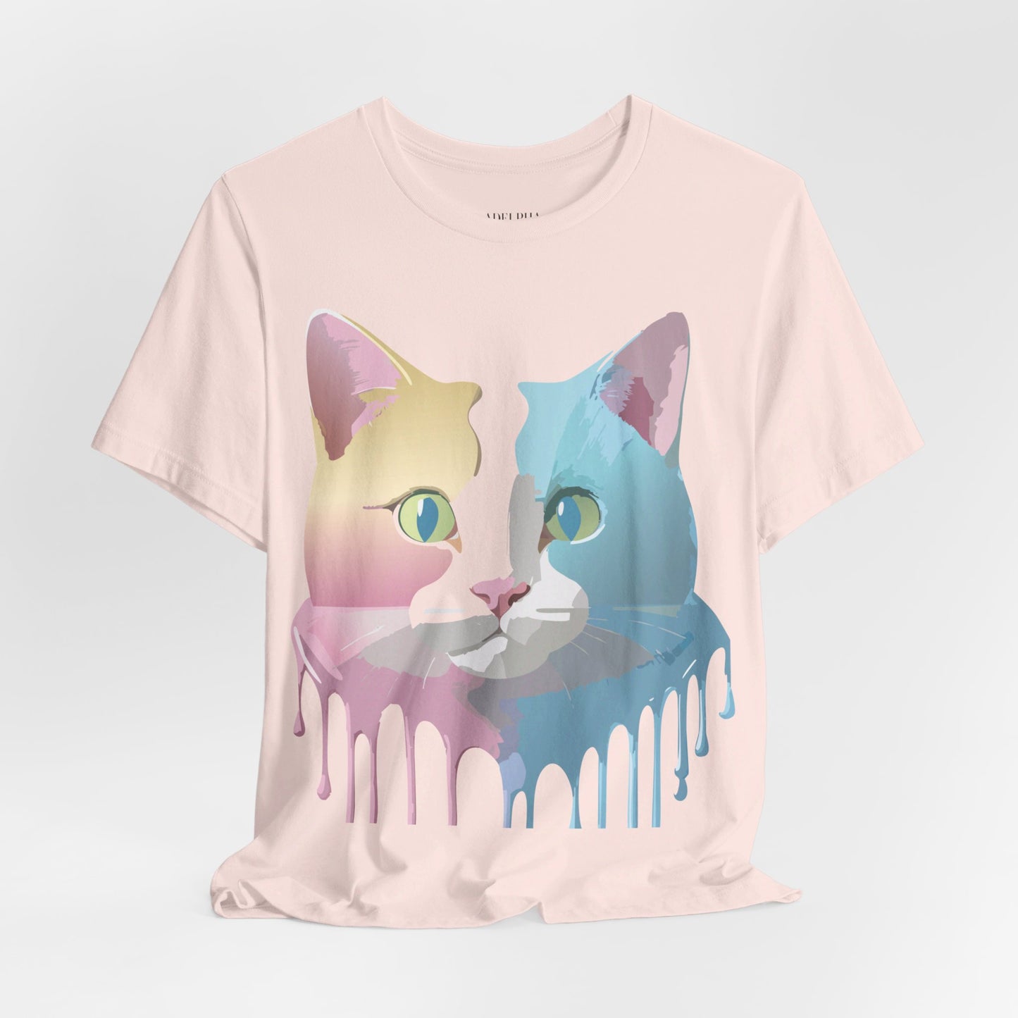 Natural Cotton Tee Shirt with Cat