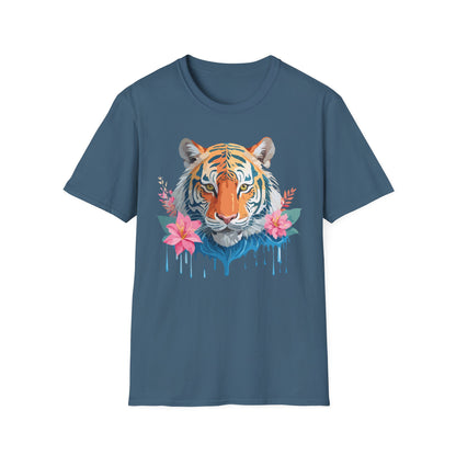 Tiger Unisex Softstyle T Shirt 100 Percent Cotton Gildan 64000 Animal Tee