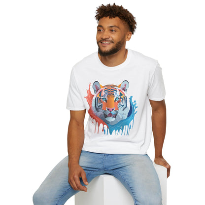 Unisex Tiger Tee Gildan Softstyle Animal Print Shirt Ring Spun Cotton