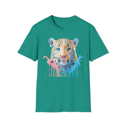 Unisex Cheetah Print Gildan Softstyle 64000 Short Sleeve T Shirt