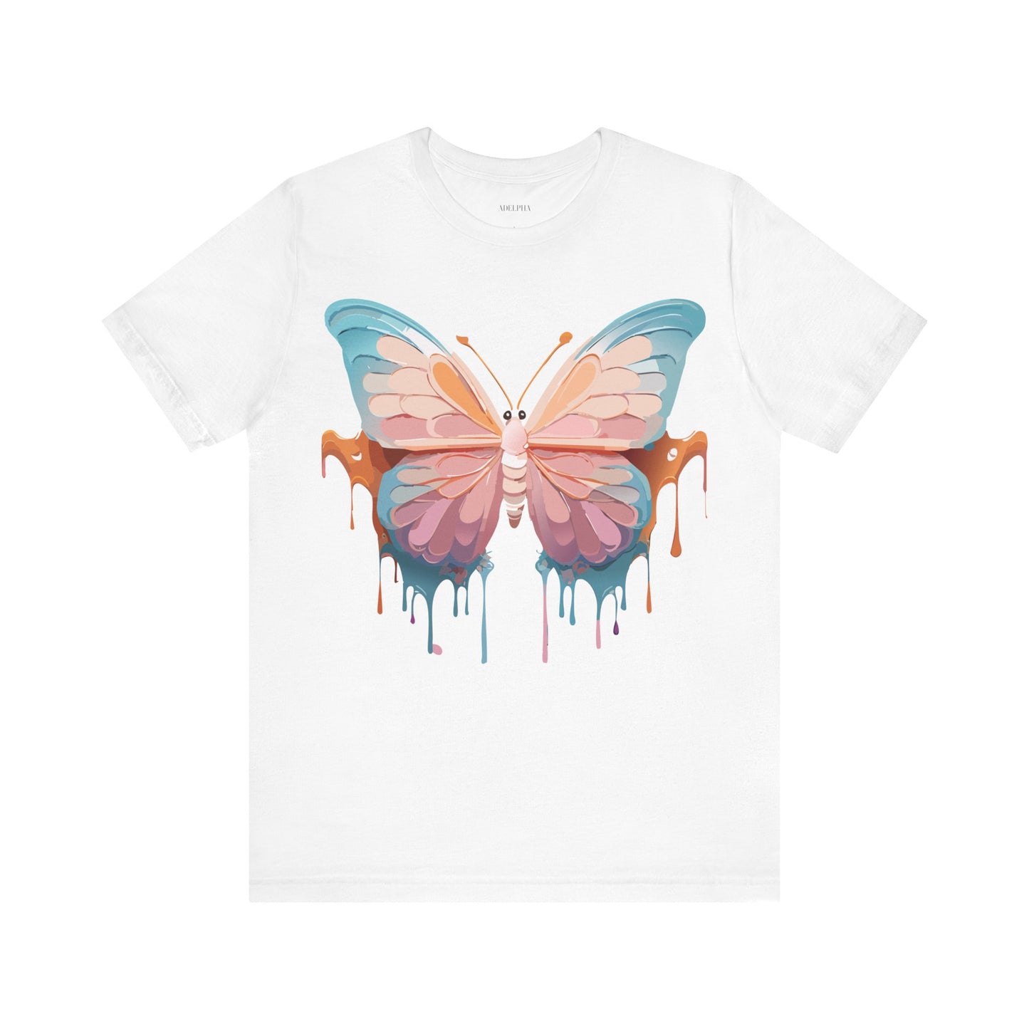 Natural Cotton Tee Shirt with Butterfly