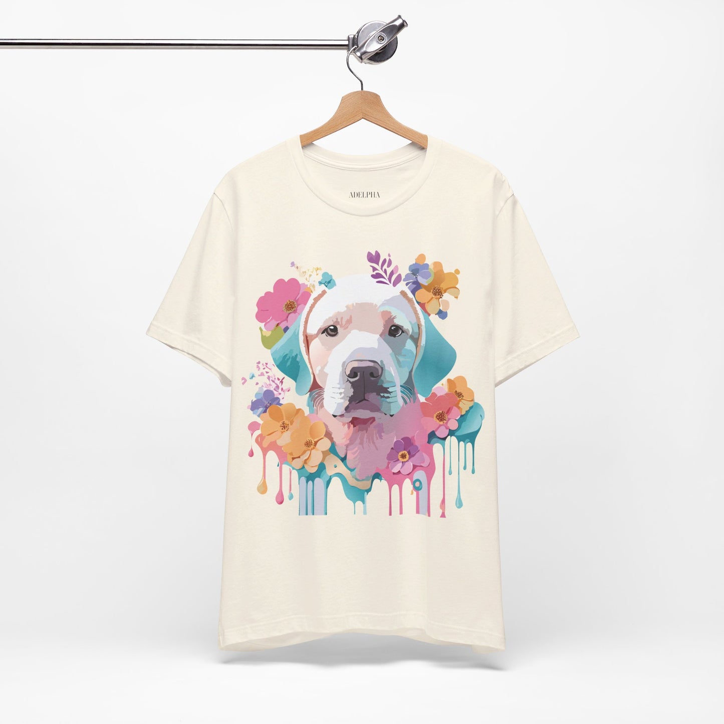 T-Shirt aus natürlicher Baumwolle mit Hund