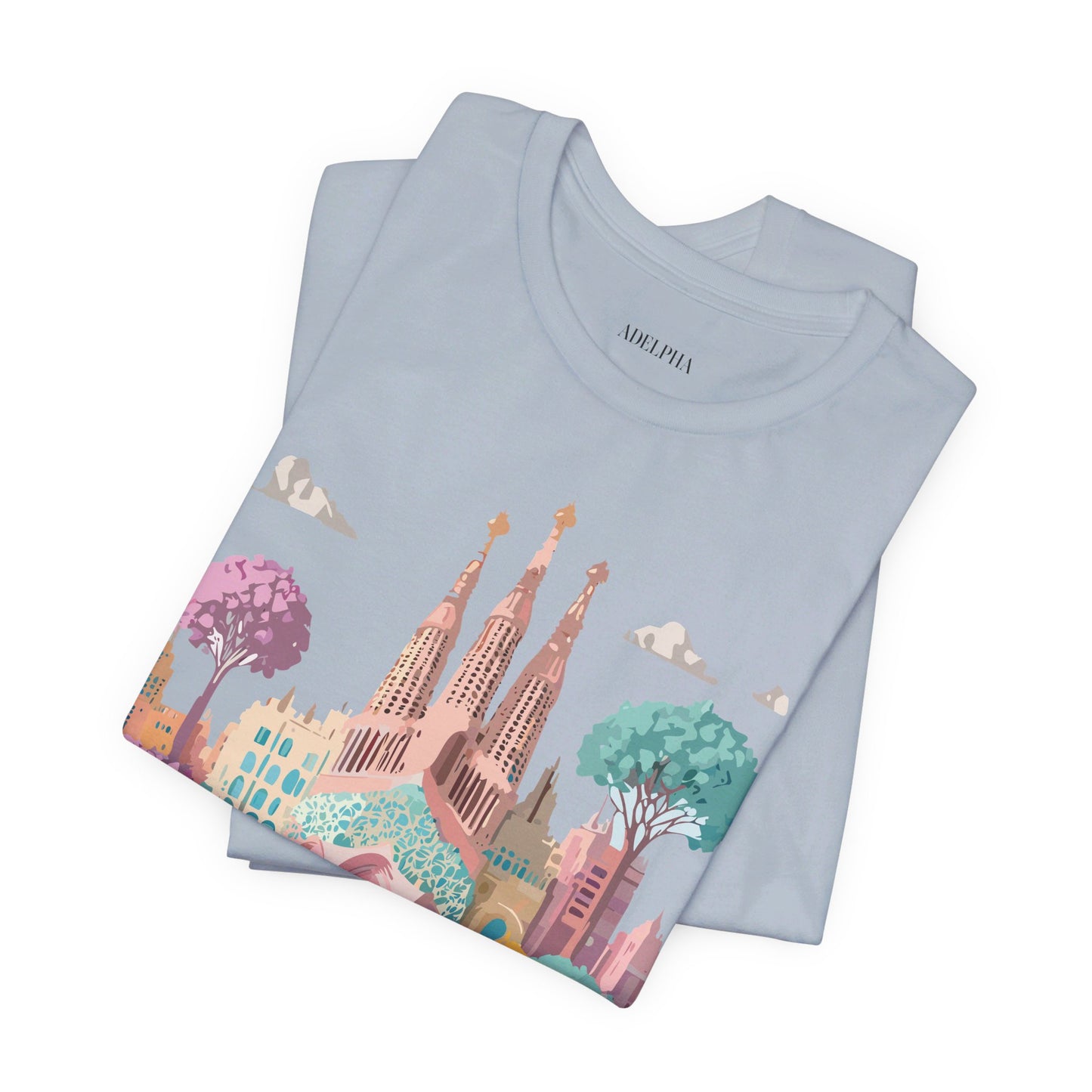 Natural Cotton Tee Shirt - Beautiful Places Collection - Barcelona