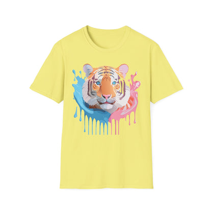 Tiger Shirt Unisex Animal Print Tee Gildan Softstyle 64000 Cotton