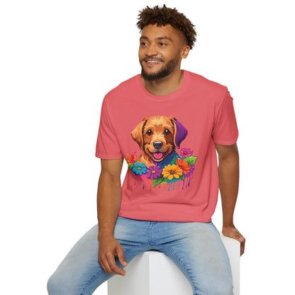 Unisex Dog Shirt With Animals Tee Softstyle Gildan 64000 Comfort Fit