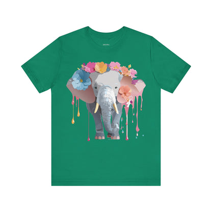 Natural Cotton Tee Shirt with Elephant Printify