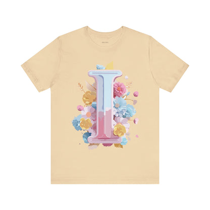 Natural Cotton Tee Shirt - Letters Collection - I Printify