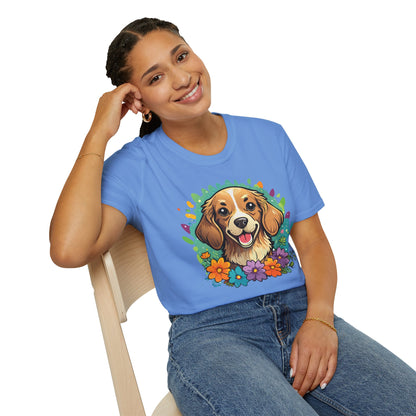 Dog Lover Unisex Animal Print T Shirt Cotton Tee Gildan Softstyle 64000