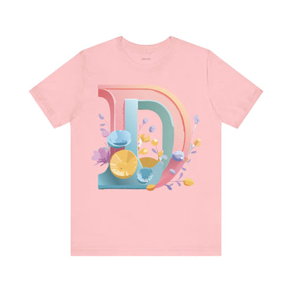 Natural Cotton Tee Shirt - Letters Collection - D Printify