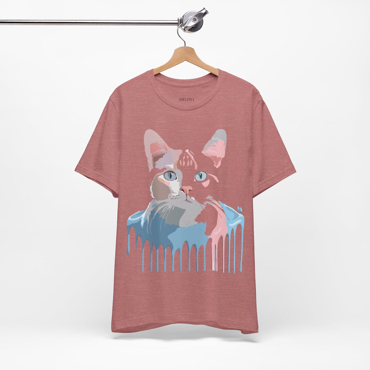 Natural Cotton Tee Shirt with Cat