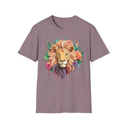 Lion Shirt Unisex Softstyle Tee 100 Percent Ring Spun Cotton Animal Print