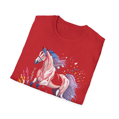 Horse Shirt Unisex Tee Animal Print Gildan Softstyle 64000 Ring Spun Cotton