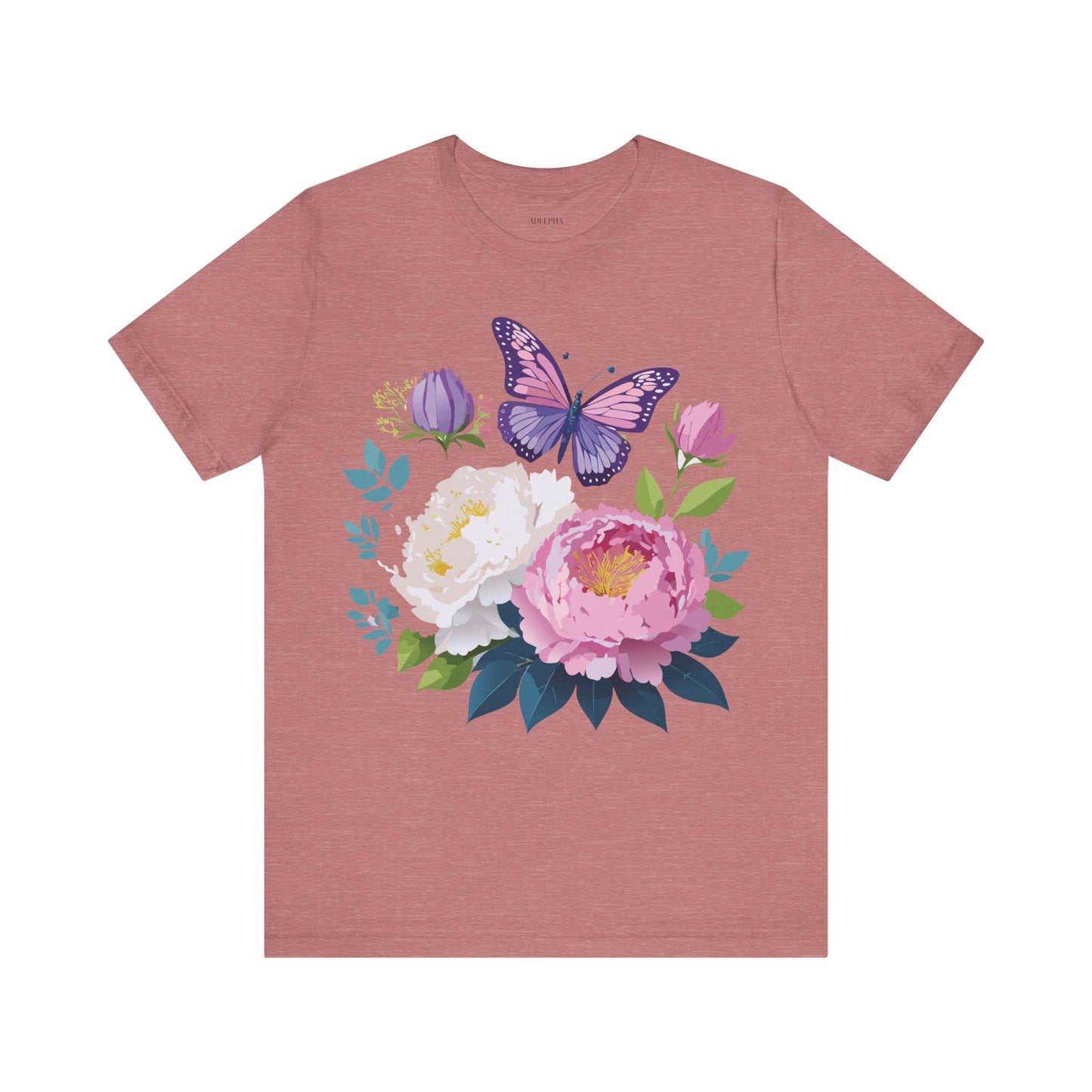 T-shirt en coton naturel avec fleurs