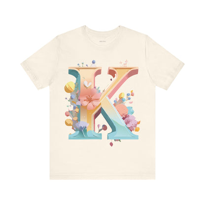 Natural Cotton Tee Shirt - Letters Collection - K Printify