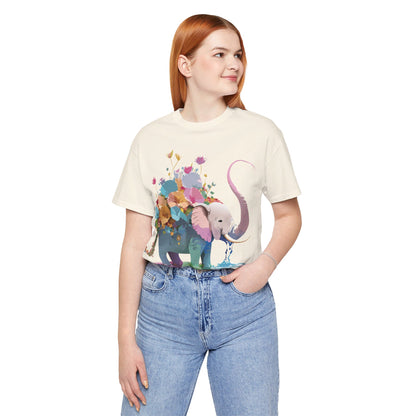 Natural Cotton Tee Shirt with Elephant Printify