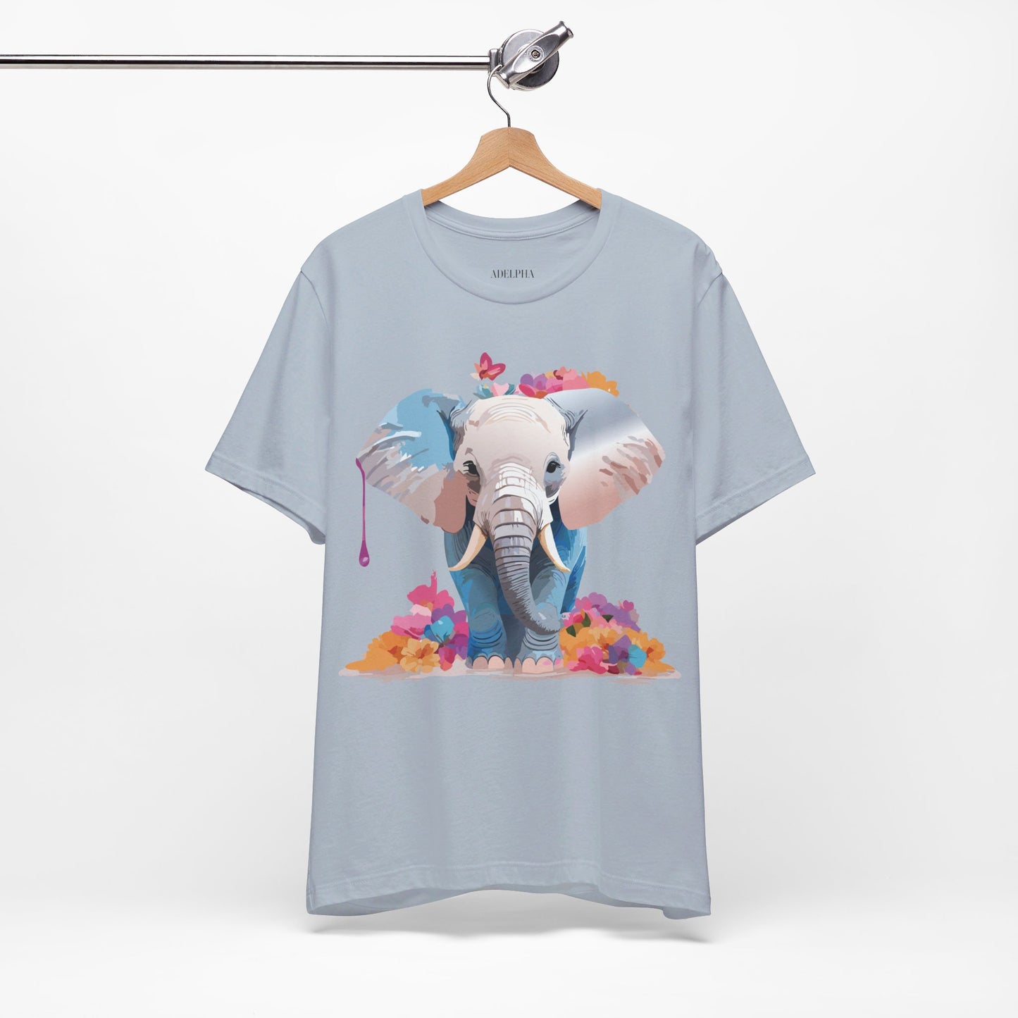 T-shirt en coton naturel avec motif éléphant