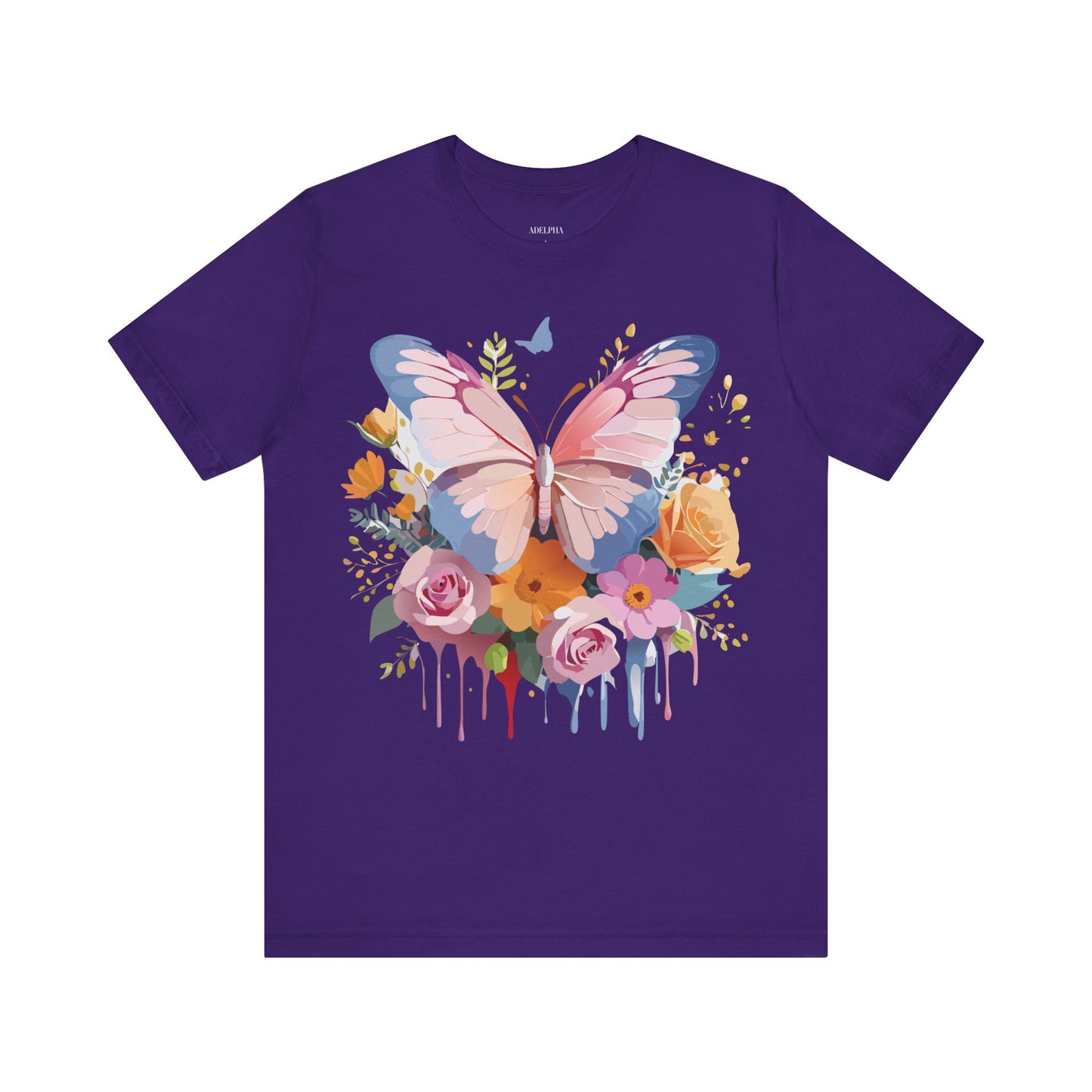 Natural Cotton Tee Shirt with Butterfly