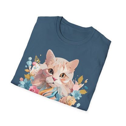 Unisex Cat Shirt Kitten Tee Cat Lover Tee Softstyle 64000 Gildan
