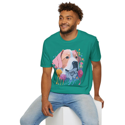 Dog Shirt Unisex Softstyle Cotton Tee 64000 Graphic Animal Print