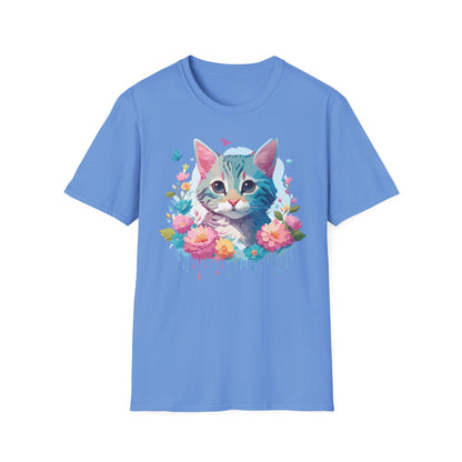 Cat Shirt Unisex Tee Kitten Cat Tee Softstyle 100 Percent Cotton Gildan 64000
