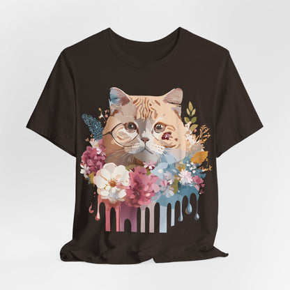 Natural Cotton Tee Shirt with Cat Printify