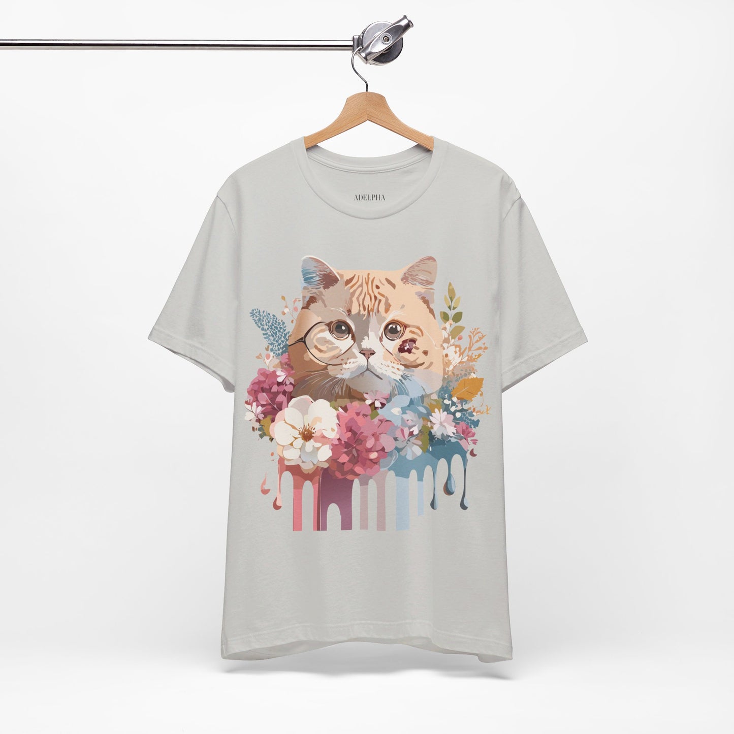 Natural Cotton Tee Shirt with Cat