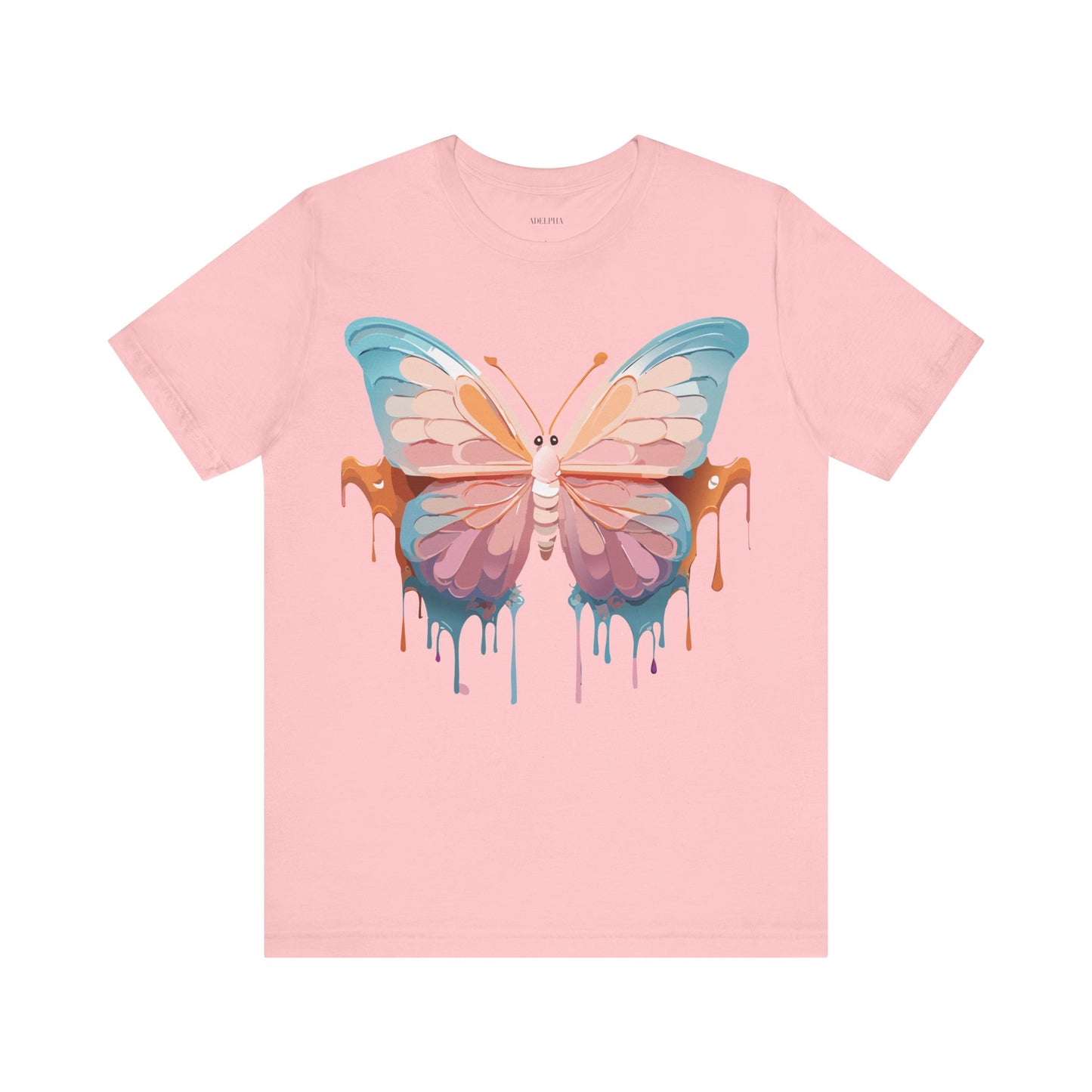 Natural Cotton Tee Shirt with Butterfly