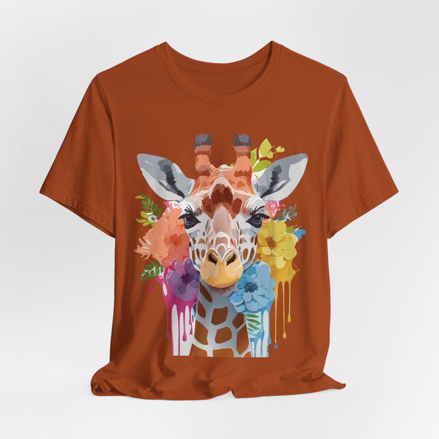 Natural Cotton Tee Shirt with Giraffe