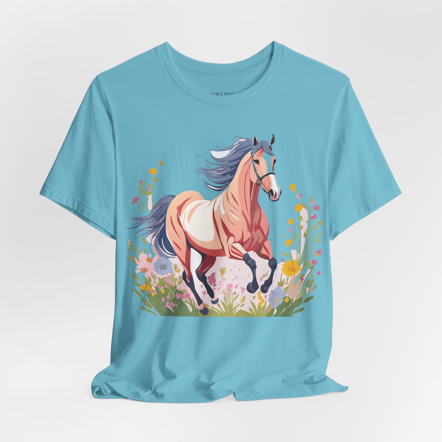 Natural Cotton Tee Shirt with Horse