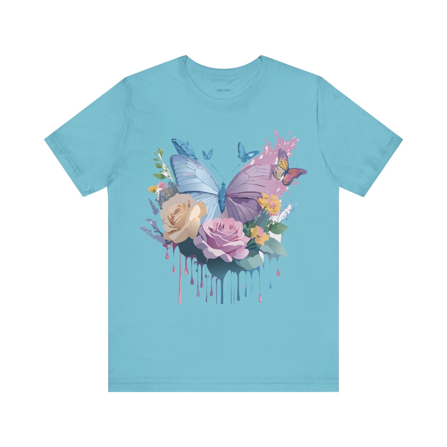 Natural Cotton Tee Shirt with Butterfly