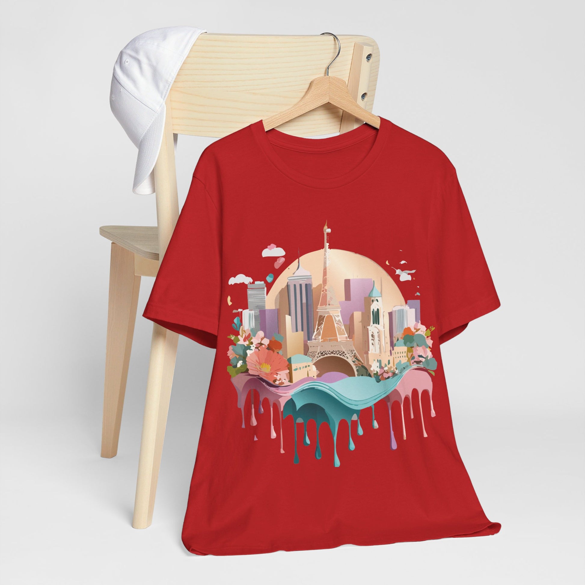Natural Cotton Tee Shirt - Beautiful Places Collection - Paris Printify