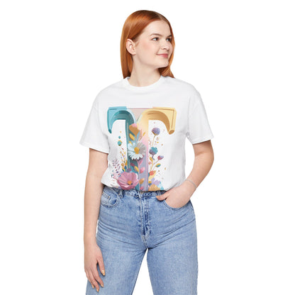 Natural Cotton Tee Shirt - Letters Collection - T Printify