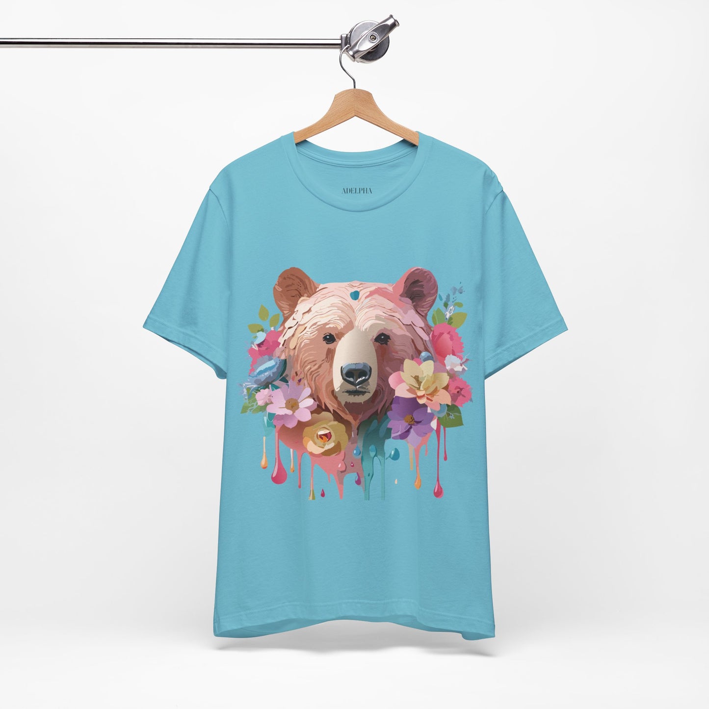 Natural Cotton Tee Shirt with Bear