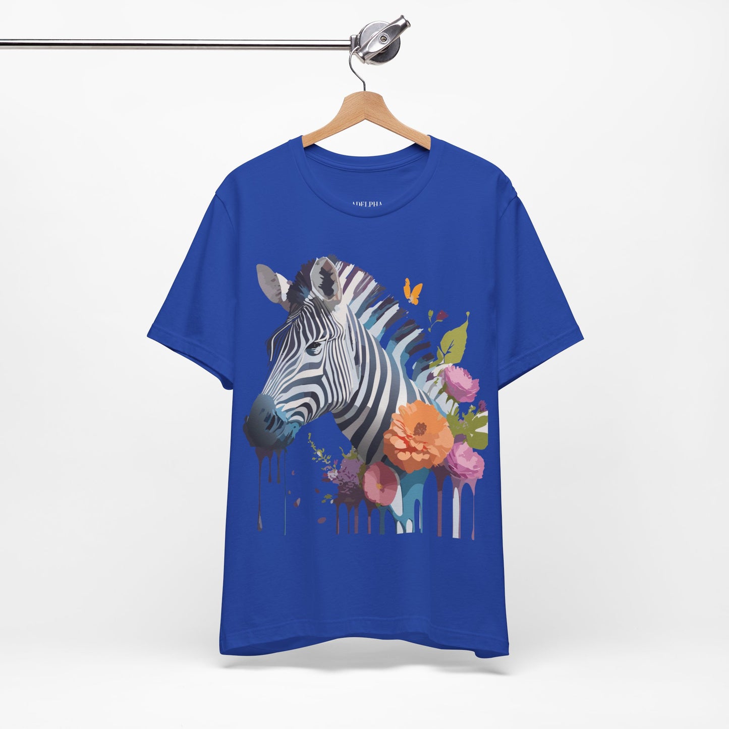 Natural Cotton Tee Shirt with Zebra