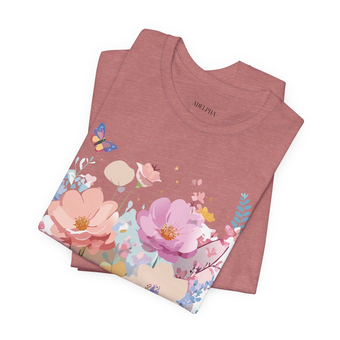 T-Shirt aus natürlicher Baumwolle mit Blumen