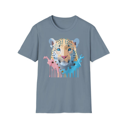 Unisex Cheetah Print Gildan Softstyle 64000 Short Sleeve T Shirt