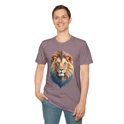 Gildan Softstyle Lion Print T Shirt Floral Tee For Unisex Everyday Comfort