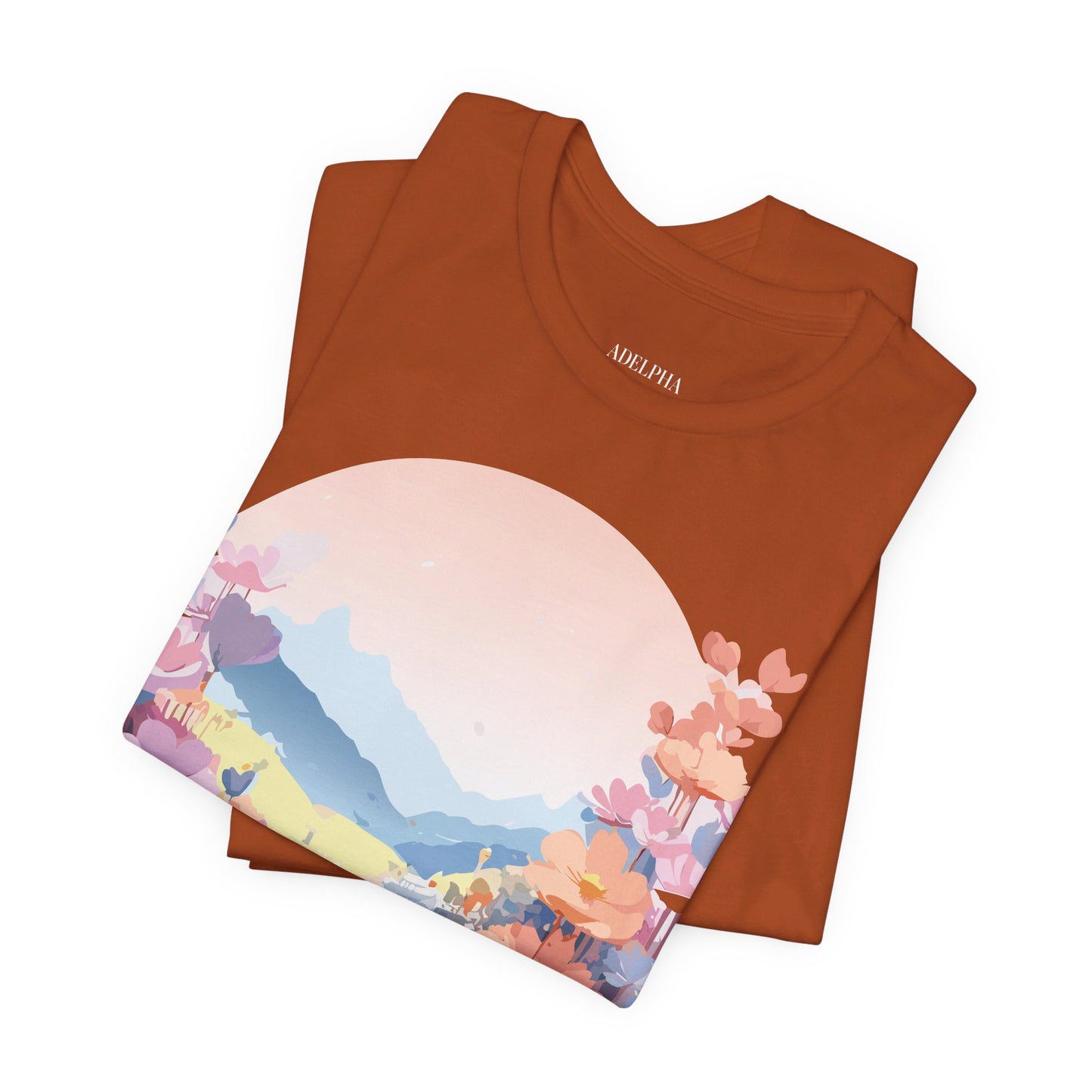 T-shirt en coton naturel avec fleurs