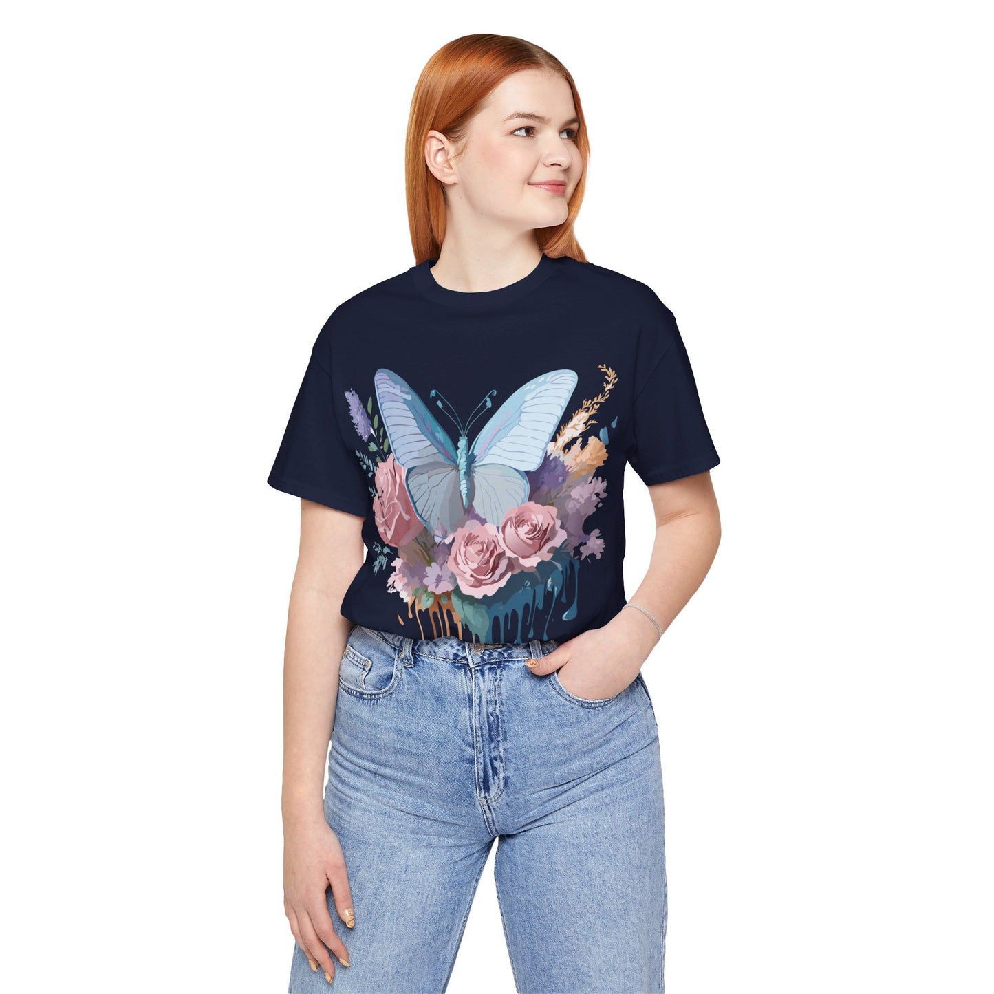 T-shirt en coton naturel avec papillon