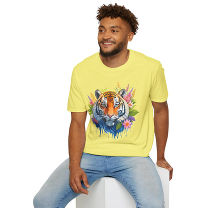 Tiger Print Unisex Gildan Softstyle Tee 64000 100 Percent Ring Spun Cotton