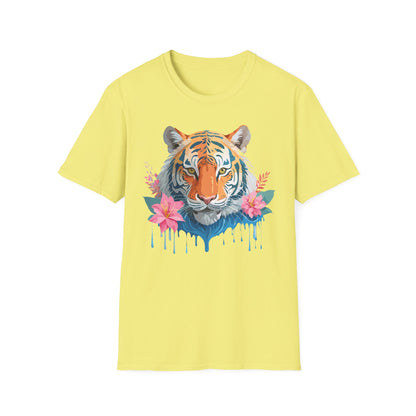 Tiger Unisex Softstyle T Shirt 100 Percent Cotton Gildan 64000 Animal Tee