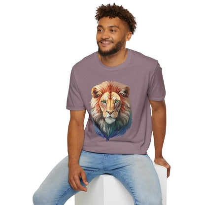 Gildan Softstyle Lion Shirt Unisex Floral Tee Animal Print Tee