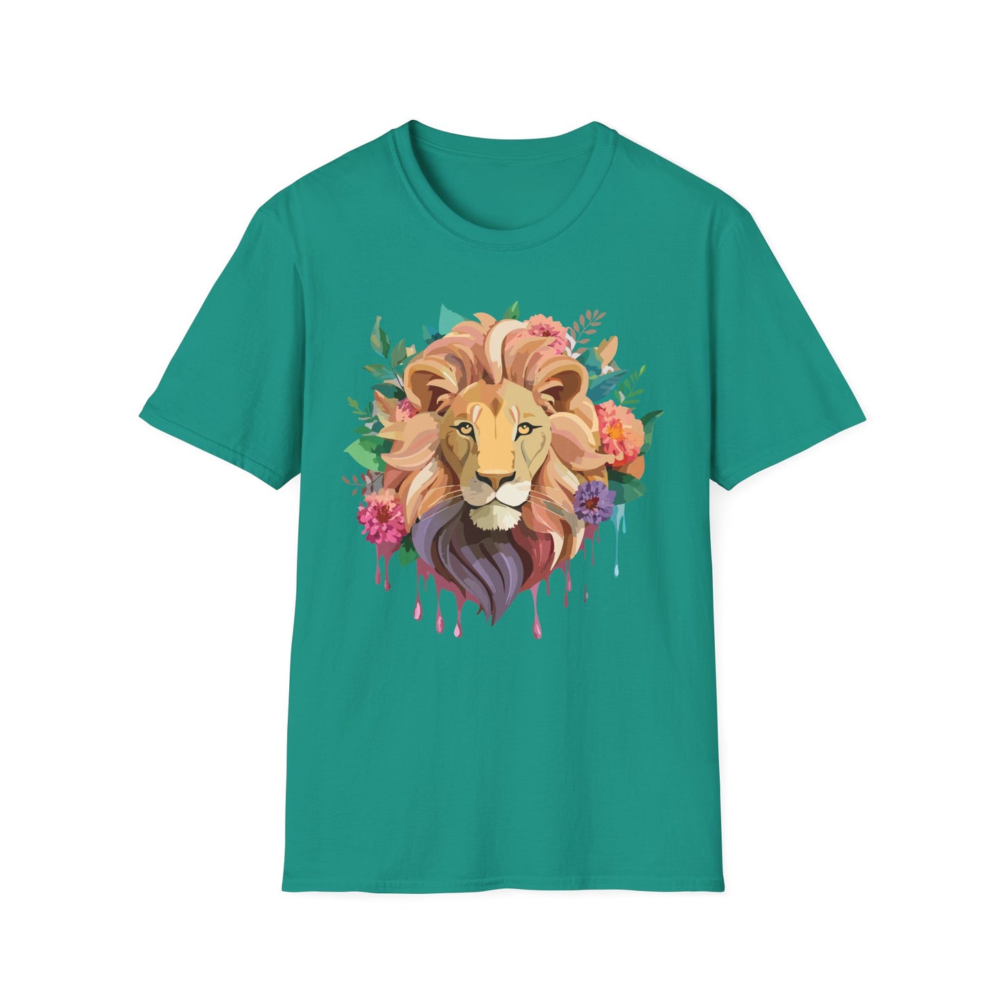 Lion Shirt, Shirt with Lion, Floral Lion Tee, Shirt with Animals