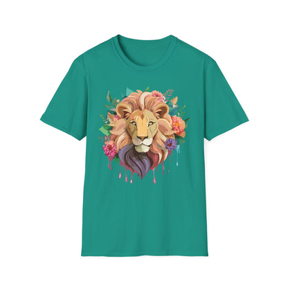 Lion Shirt Unisex Softstyle Tee 100 Percent Ring Spun Cotton Animal Print