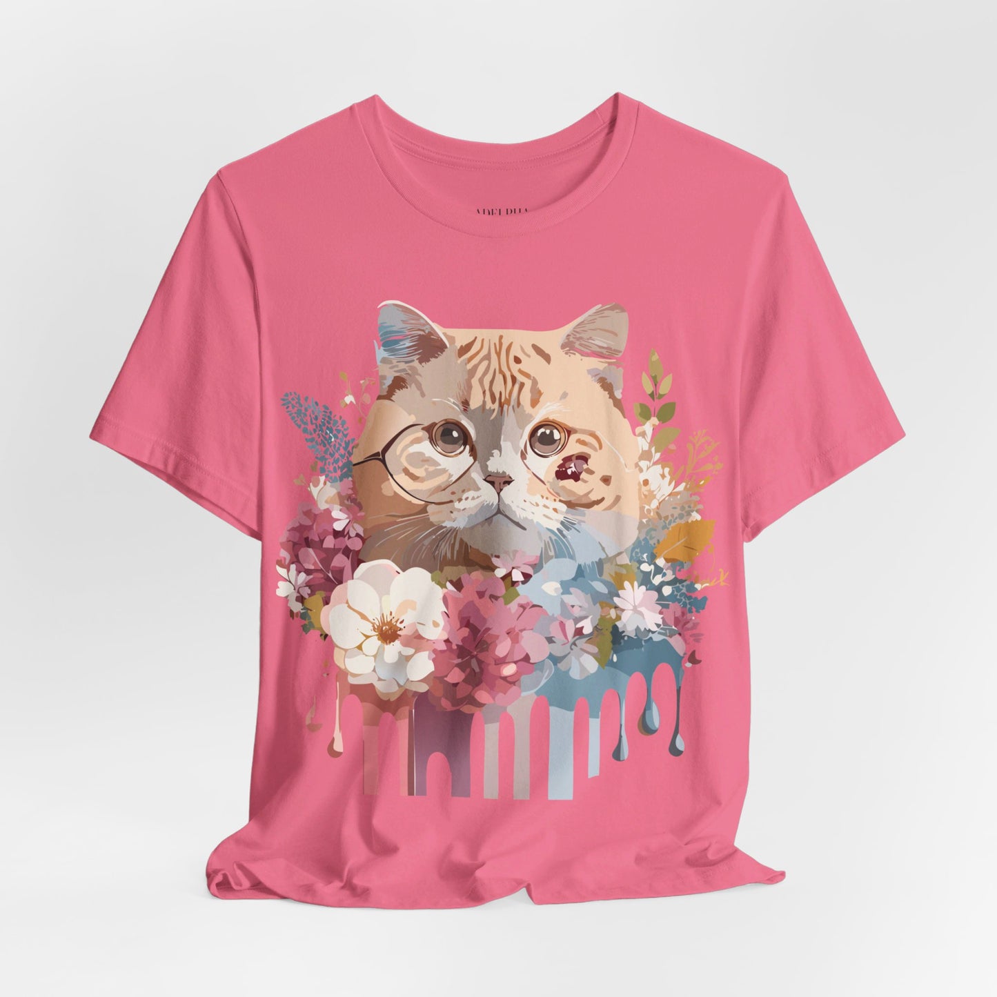 Natural Cotton Tee Shirt with Cat