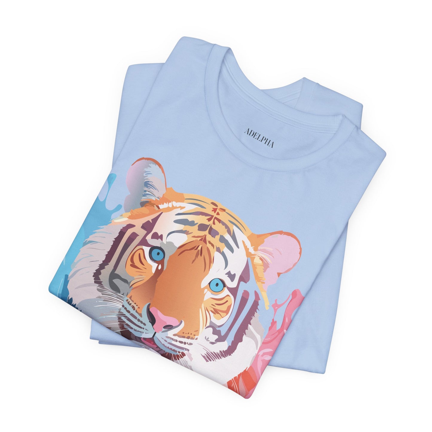 Natural Cotton Tee Shirt with Tiger