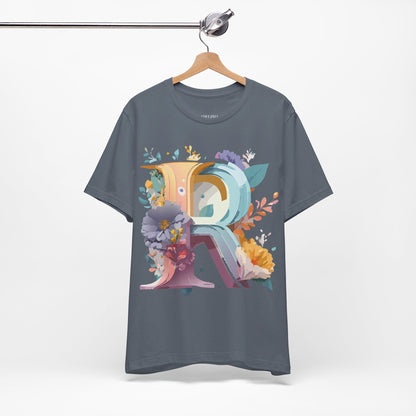 Natural Cotton Tee Shirt - Letters Collection - R Printify