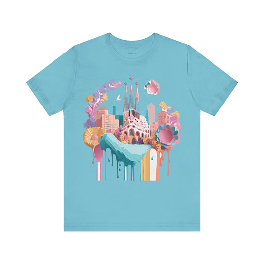 T-Shirt aus natürlicher Baumwolle – Kollektion „Beautiful Places“ – Barcelona