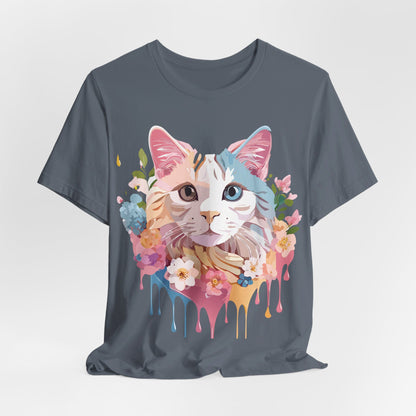 Natural Cotton Tee Shirt with Cat Printify